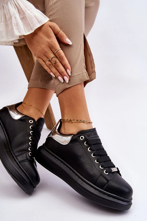 Damskie Buty Sportowe GOE LL2N4012 Czarno-Srebrne