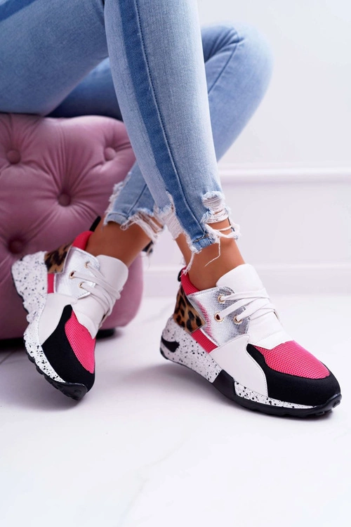 Sportowe Damskie Buty Lu Boo W Panterkę Białe Malibu