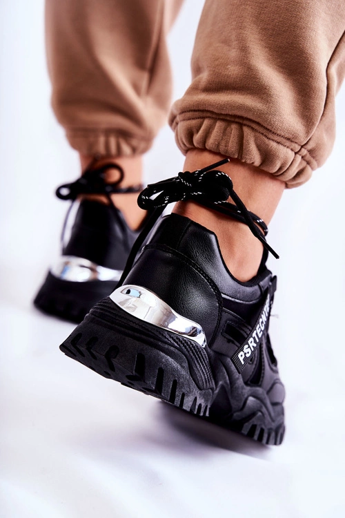 Damskie Sneakersy Sportowe Buty Czarne Sheron