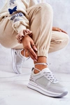 Damskie Klasyczne Buty Sportowe Na Koturnie Szare Advanced