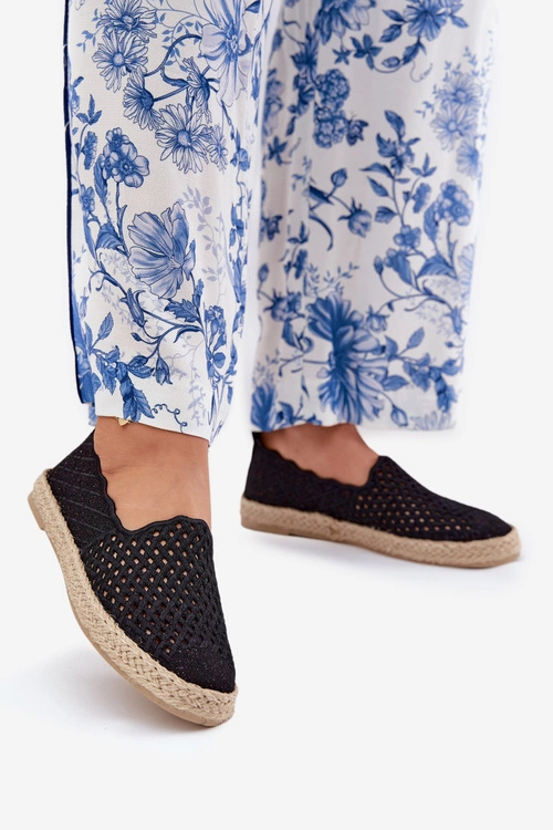 Espadryle Damskie Z Plecionką Vinceza 13625 Czarne