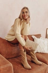 Zamszowe Kozaki Kowbojki Lewski Shoes 3198 Beżowe
