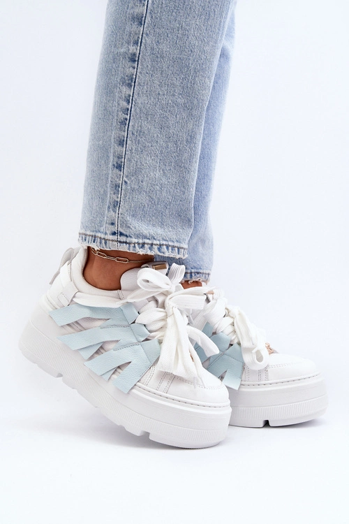 Zazoo 2F-7033 Sneakersy Na Masywnej Platformie Niebieskie