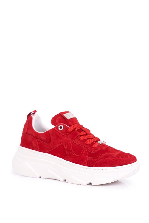 Damskie Sportowe Skórzane Obuwie GOE Czerwone FF2N3017