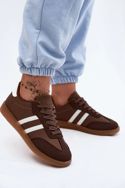 Sneakersy Damskie Czekoladowe Seabell