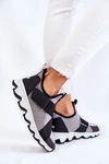 Damskie Sneakersy Big Star KK274546 Szaro-Czarne