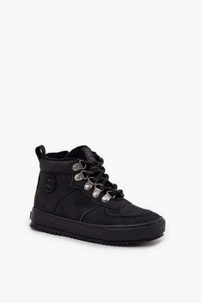 Buty Trekkingowe Trapery Dziecięce Ocieplane Big Star SS374075 Czarne