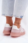 Skórzane Zamszowe Sneakersy Damskie Na Platformie Różowe Artelle