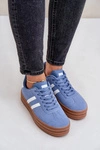 Sneakersy Damskie Na Platformie Niebieskie Egelia