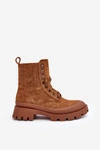Botki Trapery Damskie Sznurowane Camel Gordts