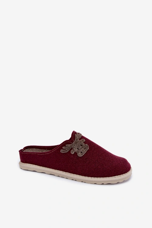 Kapcie Damskie Z Reniferem Inblu CS000049 Bordowe