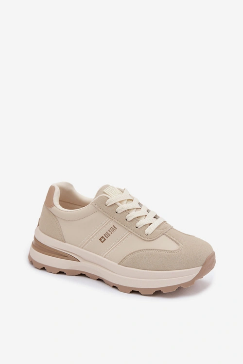 Sneakersy Buty Sportowe Damskie Big Star TT274876 HI-POLY SYSTEM Beżowe