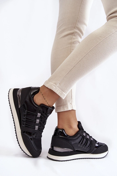 Damskie Modne Buty Sportowe Big Star KK274110 Czarne