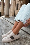 Skórzane Zamszowe Sneakersy Damskie Big Star UU274440 Beżowe