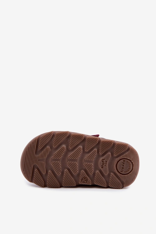 Skórzane Trzewiki Barefoot Dziecięce FRODDO G2110150-9 Bordowe