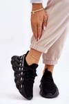Damskie Modne Skarpetkowe Sneakersy Czarne Daxo