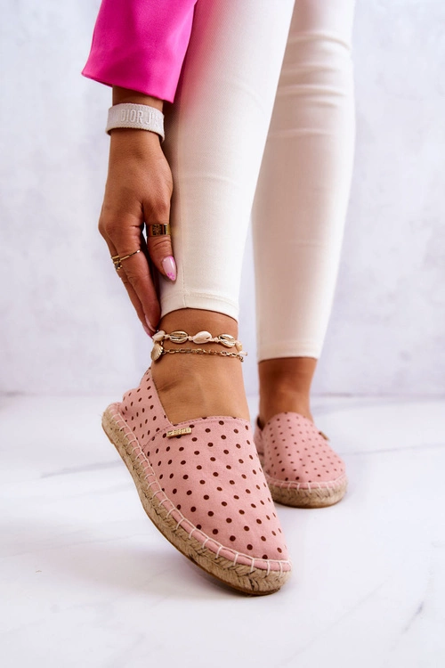 Damskie Espadryle W Groszki Big Star JJ274869 Różowe