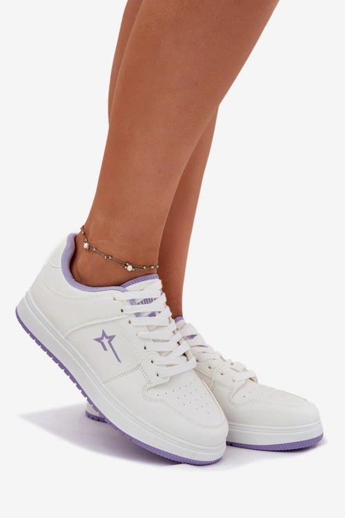 Sneakersy Damskie Big Star RR274A245 HI-POLY SYSTEM Biało-Fioletowe