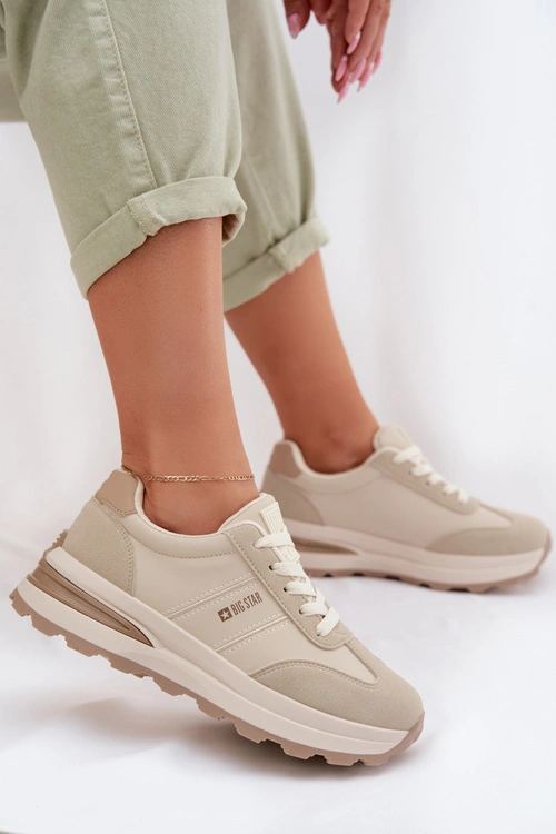 Sneakersy Buty Sportowe Damskie Big Star TT274876 HI-POLY SYSTEM Beżowe