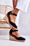 Damskie Espadryle Na Koturnie Czarne Tamarill