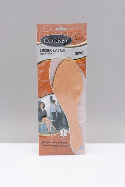 Corbby LEDER LATEX Dwuwarstwowe Skórzane Wkładki Z Węglem Aktywnym