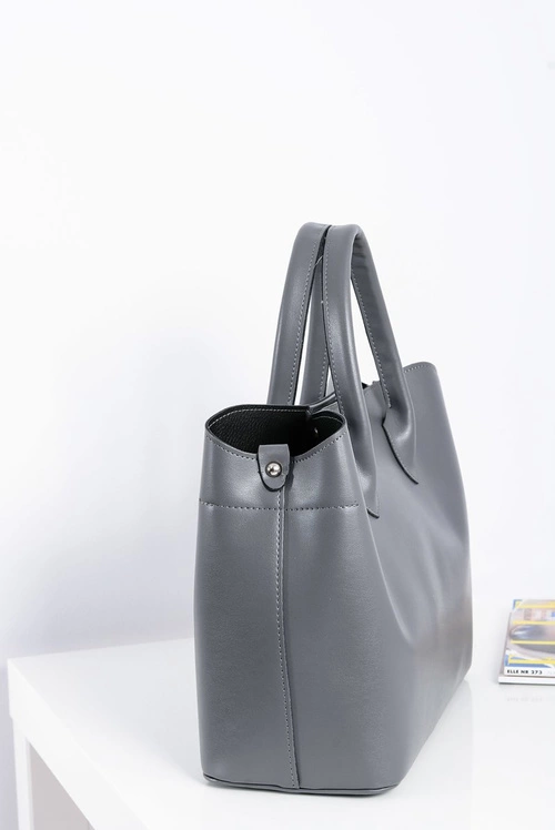 Damska Torebka Shopper Szara + Kosmetyczka
