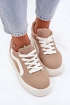 Sneakersy Damskie Na Platformie Khaki Tellnira