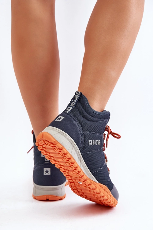 Damskie Trapery Buty Sportowe Big Star KK274215 Memory Foam System Granatowe