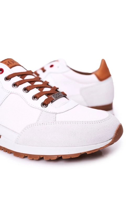 Męskie Sportowe Buty Sneakersy GOE HH1N4054 Białe