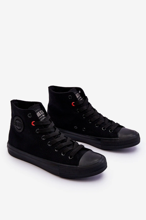 Damskie Klasyczne Wysokie Trampki Big Star T274033 Czarne