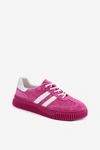 Skórzane Zamszowe Sneakersy Damskie Na Platformie Fuksja Artelle