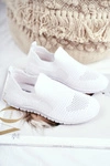 Dziecięce Sportowe Buty Slip-On Białe Bobi