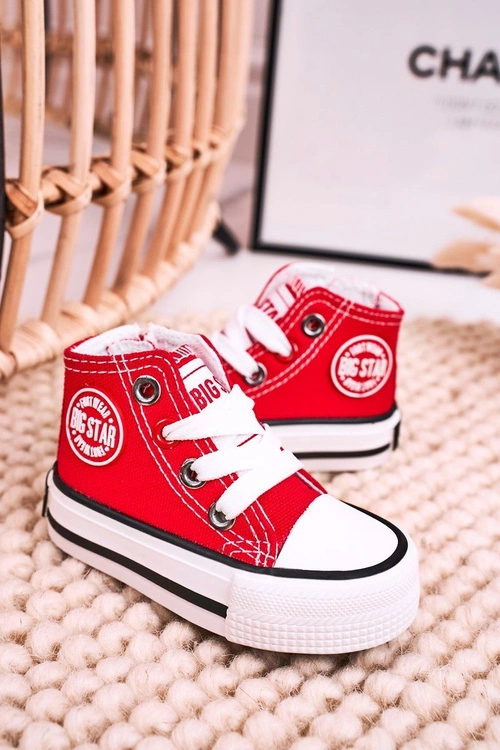 Dziecięce Wysokie Trampki Z Suwakiem BIG STAR HH374190 Czerwone