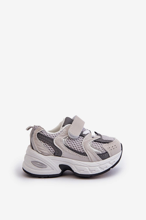 Dziecięce Buty Sportowe Sneakersy Na Rzep Szare Rulagia