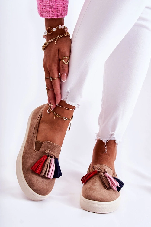 Damskie Tenisówki Trampki Slip-On Brązowe Venira