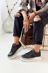 Damskie Sneakersy Na Platformie Czarne Riri