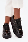 Lakierowane Sneakersy Damskie Na Platformie Lee Cooper LCJ-25-09-3870 Czarne