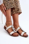 Sandały Damskie Płaskie Z Ozdobami Sergio Leone SK072H Białe