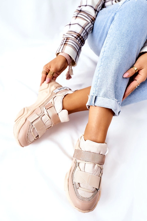 Damskie Sportowe Buty Sneakersy Beżowe Katerini