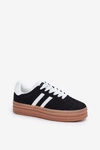 Sneakersy Damskie Na Platformie Czarne Egelia