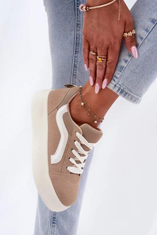 Sneakersy Damskie Na Platformie Khaki Tellnira