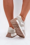 Zamszowe Sneakersy Na Platformie Damskie Big Star RR274896 HI-POLY SYSTEM Biało-Szare