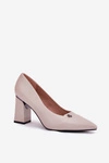 Czółenka Na Słupku Eleganckie Vinceza 62224 Szare