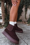 Śniegowce Damskie Na Platformie Big Star UU274174 Czekoladowe