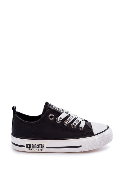 Dziecięce Skórzane Trampki BIG STAR KK374039 Czarne