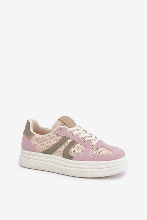 Sneakersy Damskie Z Plecionką Na Platformie Multikolor Lesida