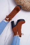 Damskie Wysokie Botki Camel Zamszowe Grunge Midow