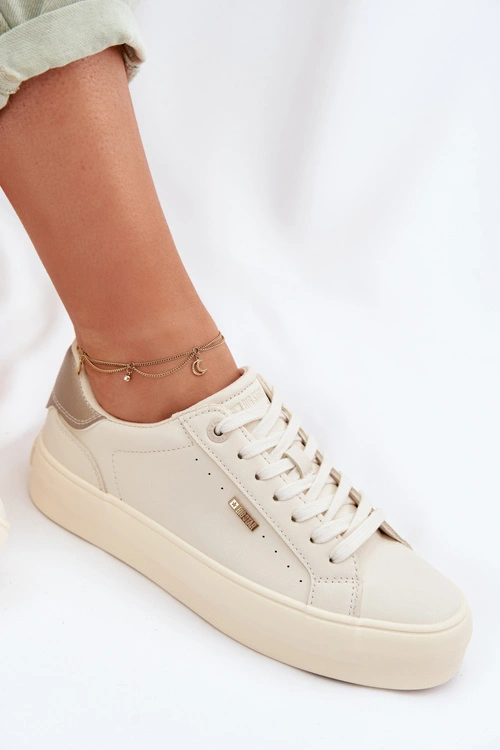Sneakersy Na Platformie Big Star TT274806 Beżowe