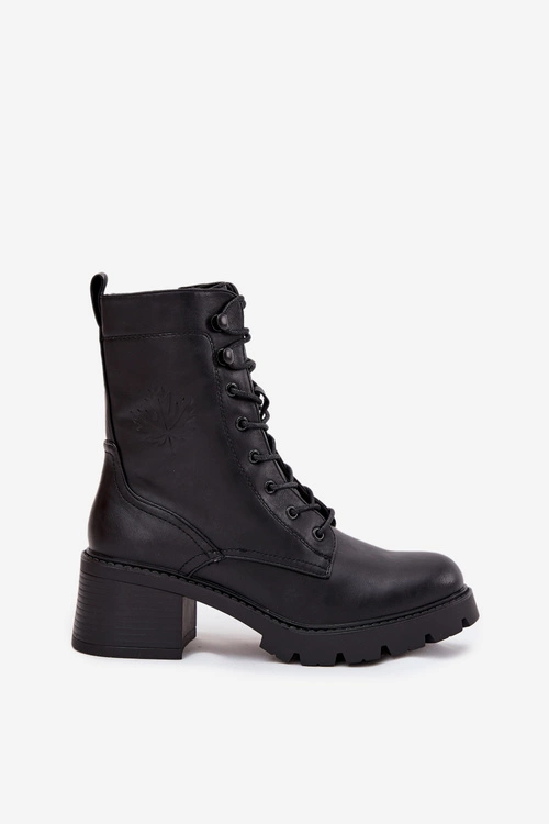 Botki Workery Damskie Na Klocku Ocieplane Vinceza 89136 Czarne