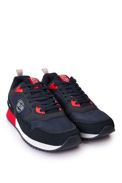 Męskie Sportowe Buty Memory Foam Big Star HH174240 Granatowe
